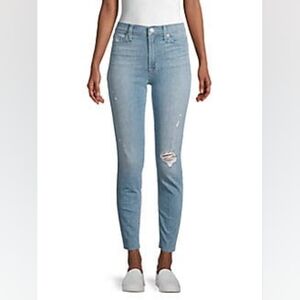 Hudson Blair High Rise Skinny Jeans NWT Light Wash Distressed Size 24
